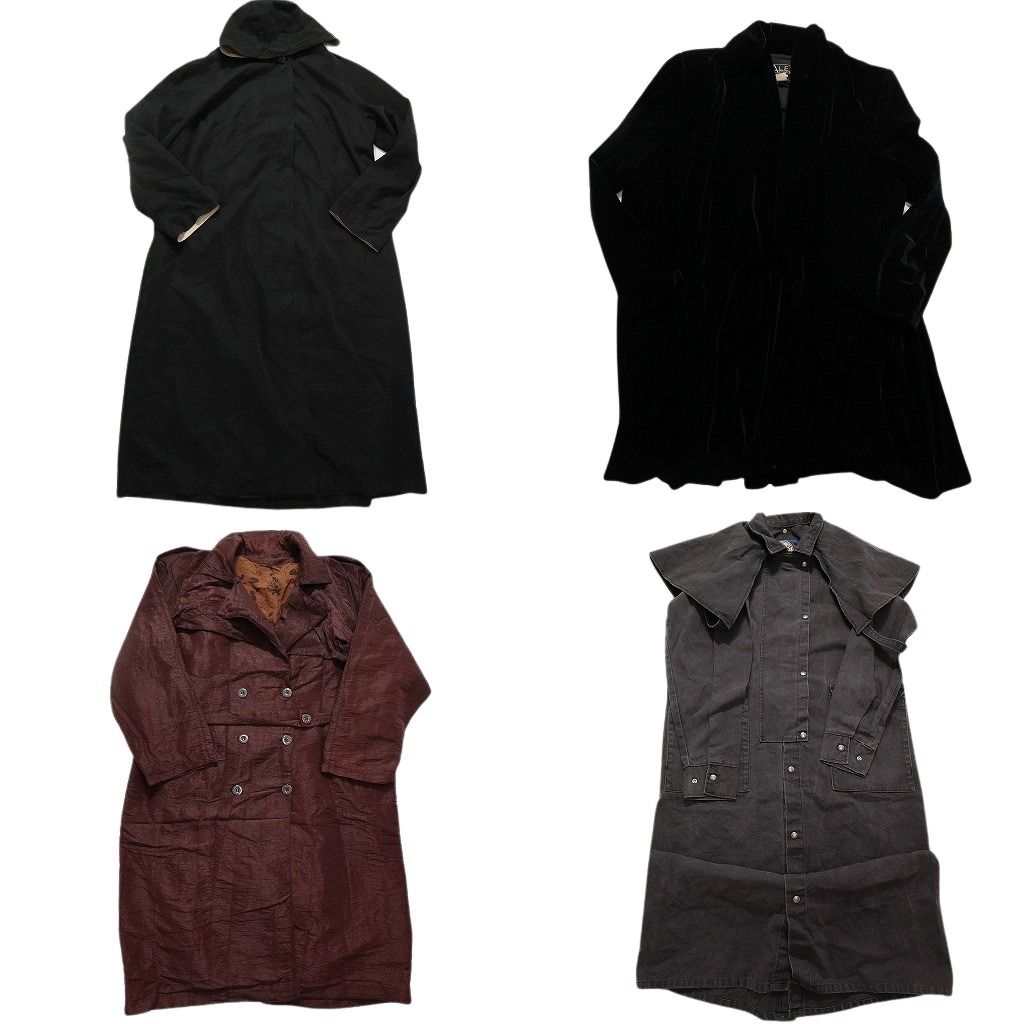 古着卸 コート MIX 4枚セット レディース ダブルブレスト ベロア フード ロングコート 古着 NC5774