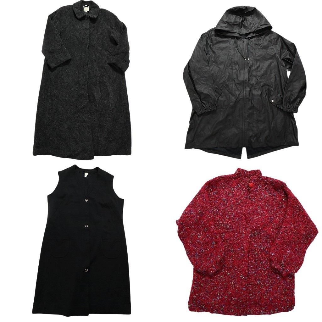 古着卸 コート MIX 4枚セット レディース ステン フルジップ フーディー ベスト 古着 NC5773