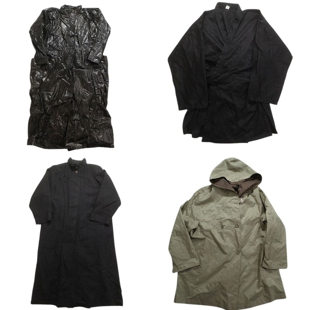 古着卸 コート MIX 4枚セット レディース スタンド フード付き ブラック ロングコート 古着 NC5797
