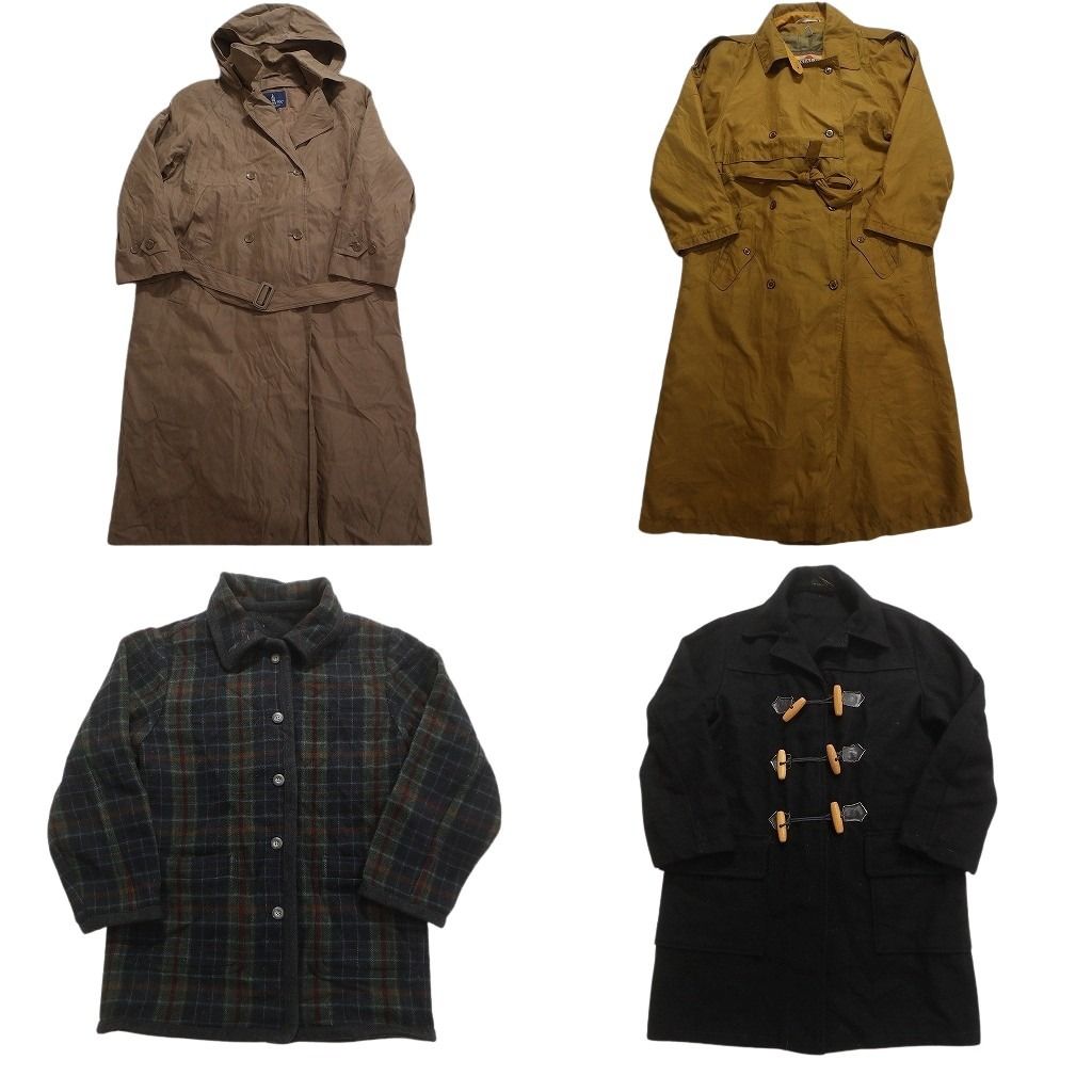 古着卸 コート MIX 4枚セット レディース ロンドンフォグ チェック トグルボタン 古着 NC5796