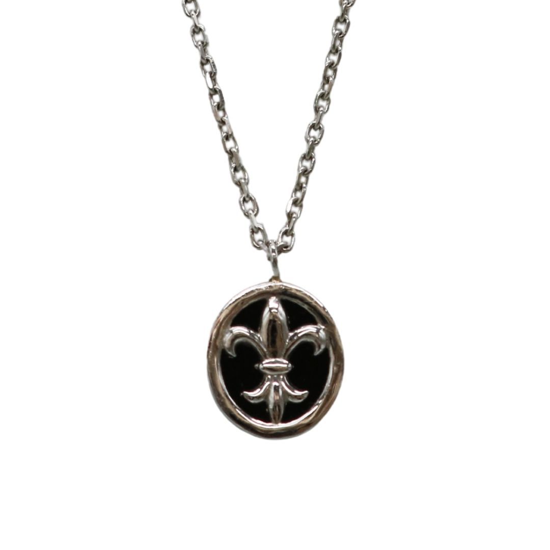 PT900 850 オニキス ユリ ネックレス ユニセックス JD-SHE-6635