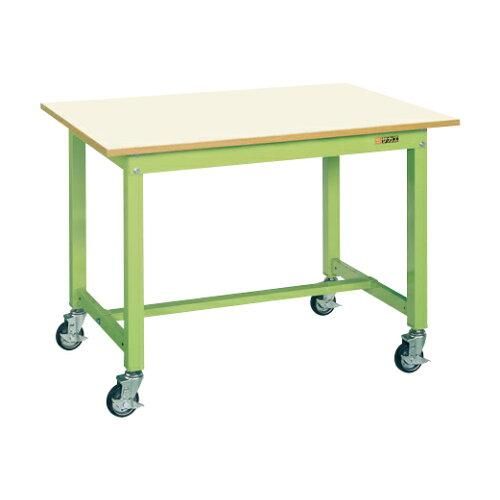 5営業日で発送 サカエ 中量作業台KTタイプ キャスター付 メラニン天板 グリーン 900×750×825mm KT-393IGB 2228589
