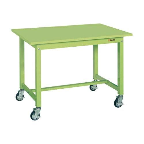 5営業日で発送 サカエ 中量作業台KTタイプ キャスター付 スチール天板 グリーン 1200×750×825mm KT-493SB 2228587