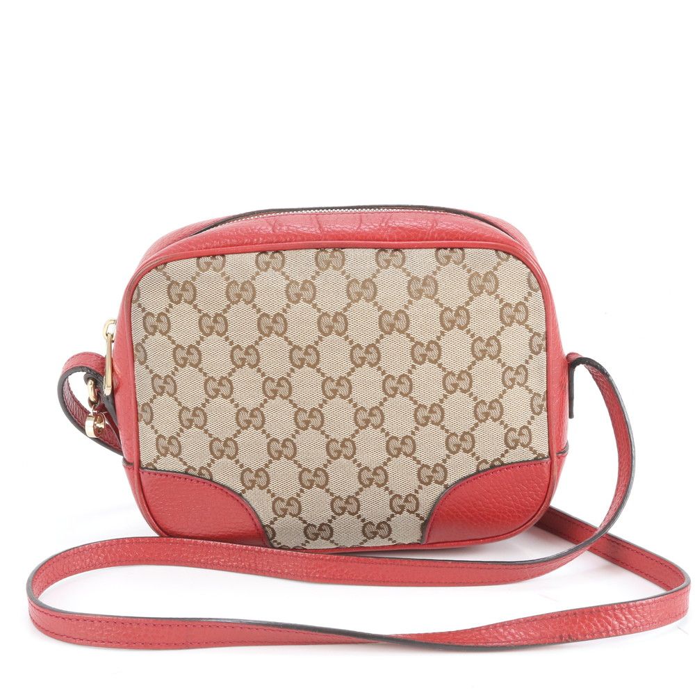 グッチ GG キャンバス ブリー レザー ショルダーバッグ 斜め掛け クロスボディ 449413 ゴールド 金具 レディース REE CZ2-8