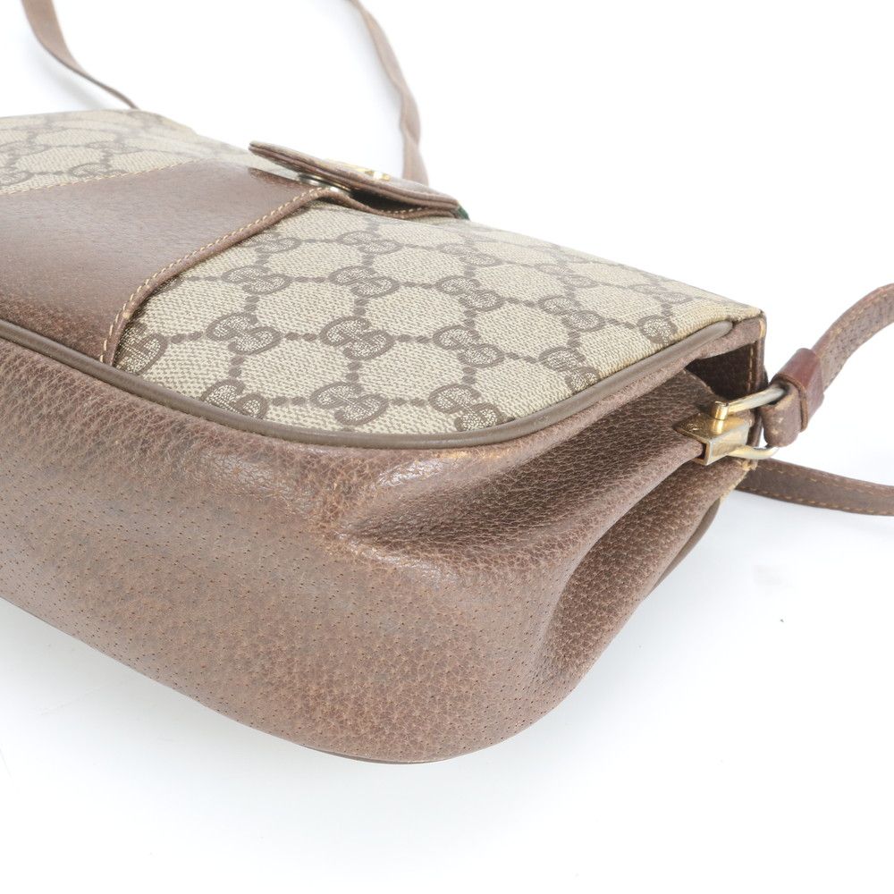 ヴィンテージ グッチ GG スプリーム シェリー ライン レザー ショルダーバッグ 斜め掛け クロスボディ レディース CEE CZ3-2 GINKGOPHARMACY_COM