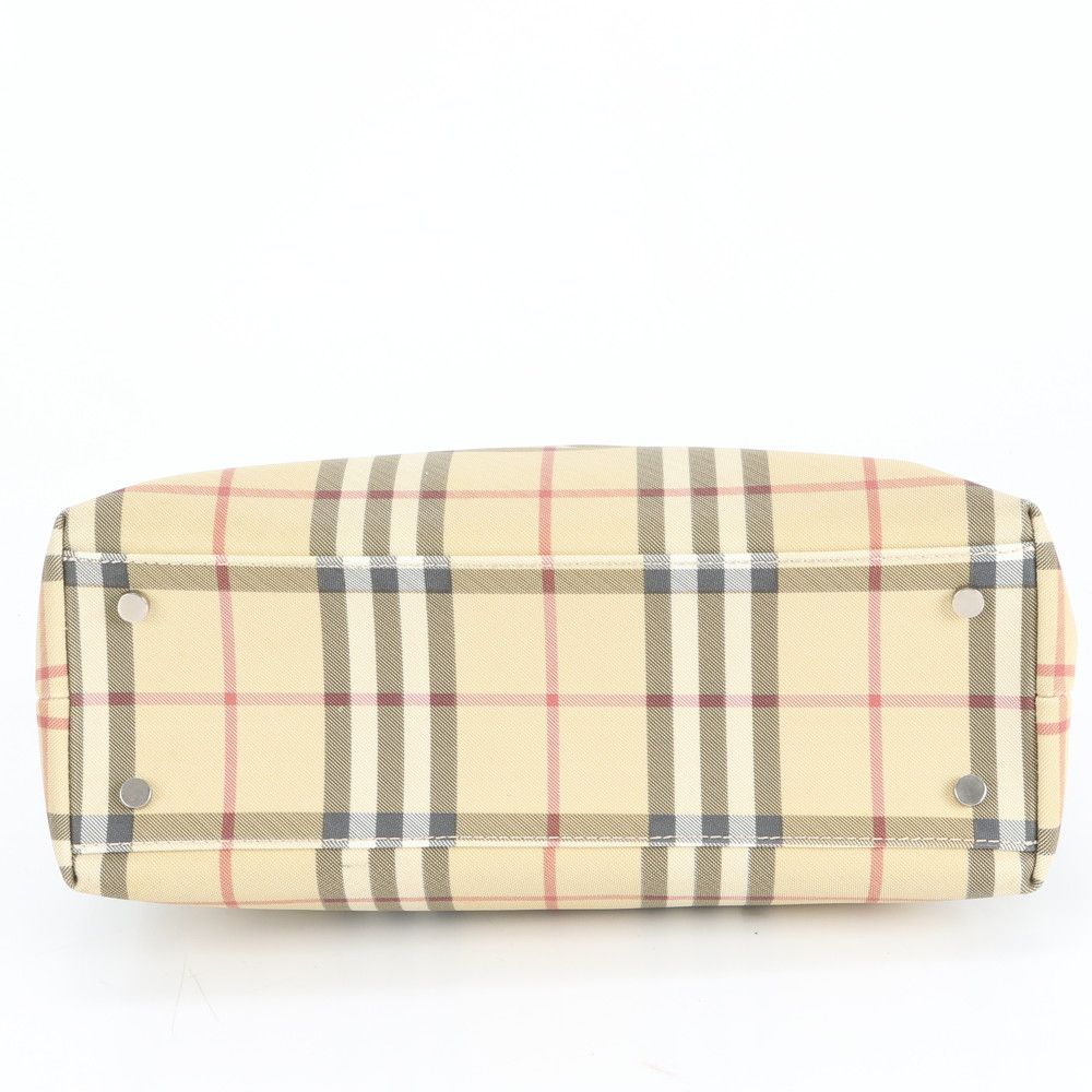  バーバリー ノバ チェック レザー トート バッグ 肩掛け ショルダー ハンド ベージュ ブラック 黒 レディース RRE CZ 1-10 トートバッグ バッグ