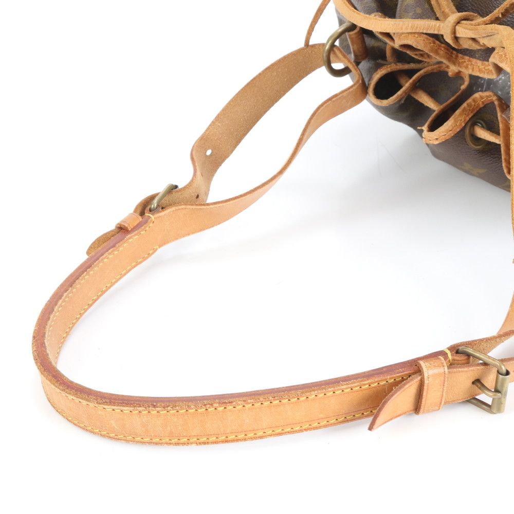 ルイヴィトン モノグラム プチ ノエ M42226 レザー 巾着 ショルダーバッグ ブラウン 茶色 本革 レディース RCE CY31-6