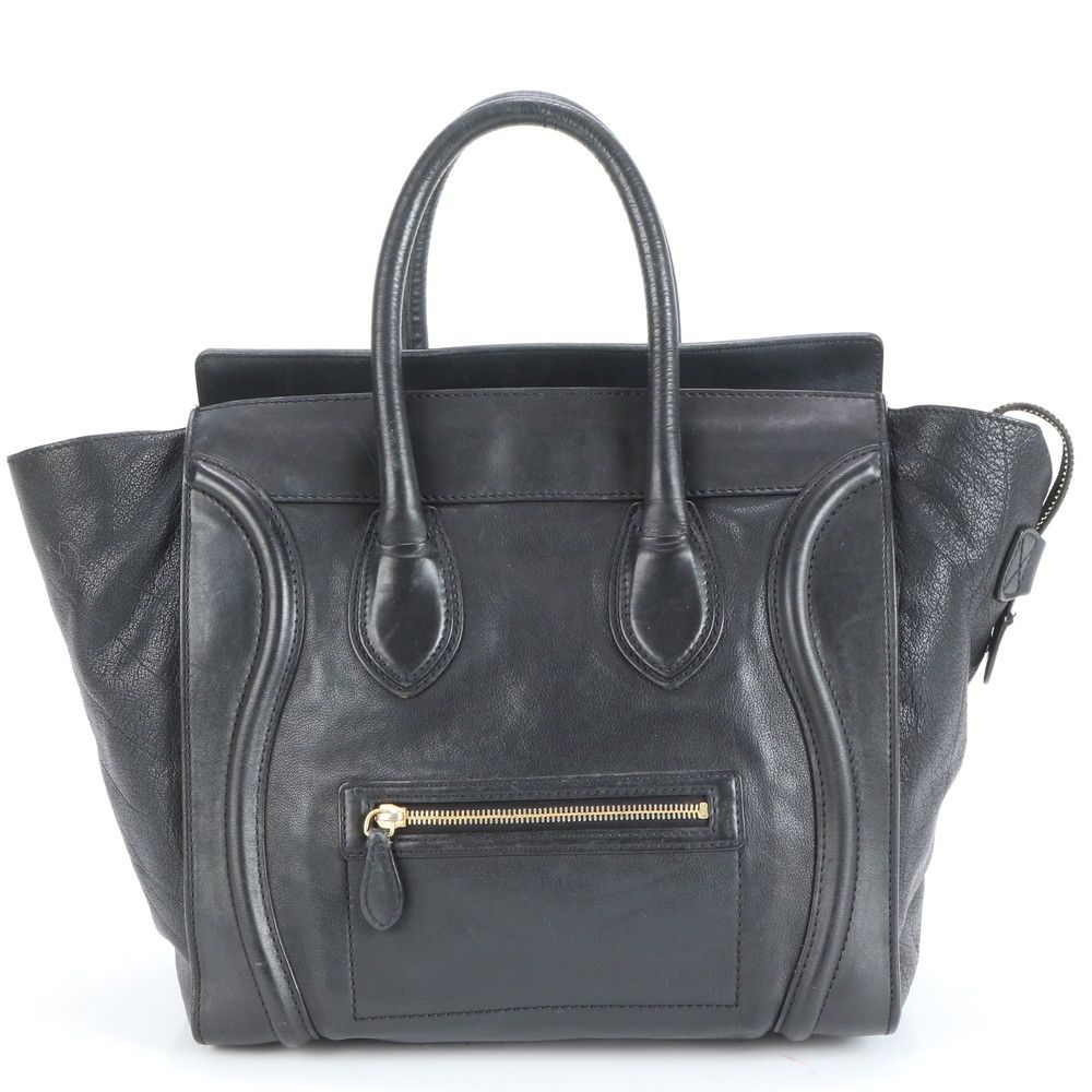 セリーヌ ラゲージ ミニ ショッパー レザー トート バッグ ハンド ブラック 黒 婦人 レディース RCE CY 31 9