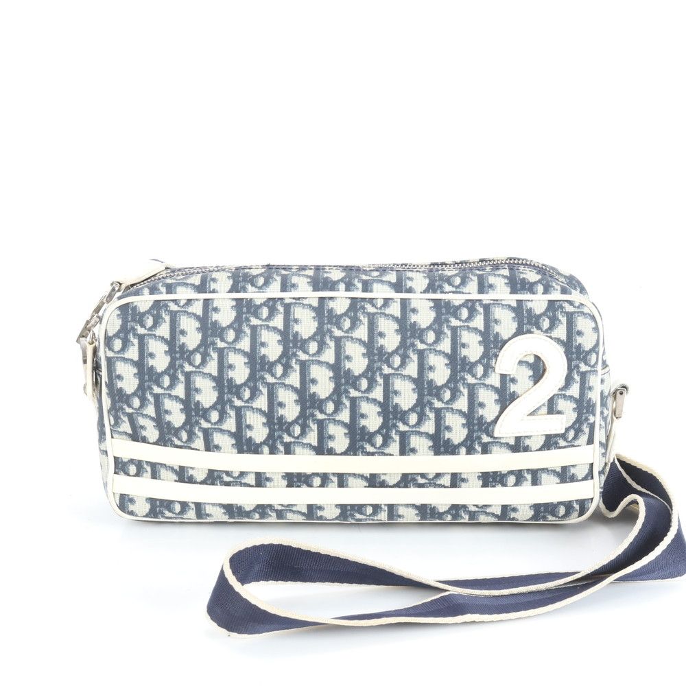 クリスチャンディオール トロッター ナンバー2 レザー ショルダーバッグ 斜め掛け メッセンジャー ネイビー メンズ RCE CY31-5