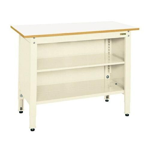 5営業日で発送 サカエ 一人用作業台 高さ調整タイプ 900×600×800mm ホワイト 中棚付 TCP-096TIV 2228652