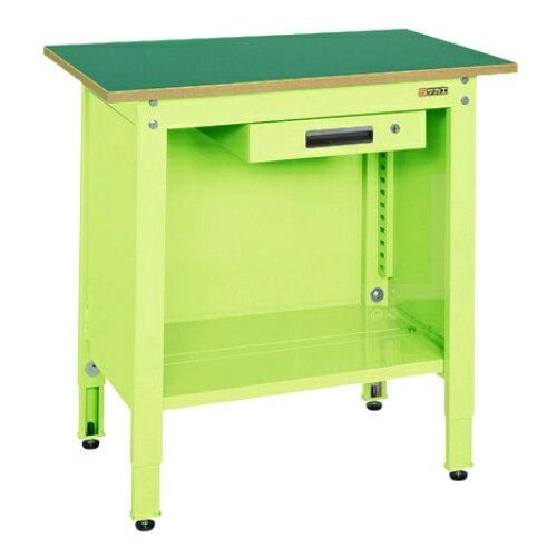 5営業日で発送 サカエ 一人用作業台 高さ調整タイプ 900×600×800mm グリーン 引出し1段付 TCP-096A 2228645