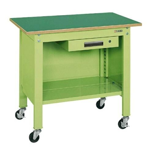 5営業日で発送 サカエ 一人用作業台CPBタイプ移動式 サカエリューム天板 1200×600×810mm グリーン CPB-126A 2228754