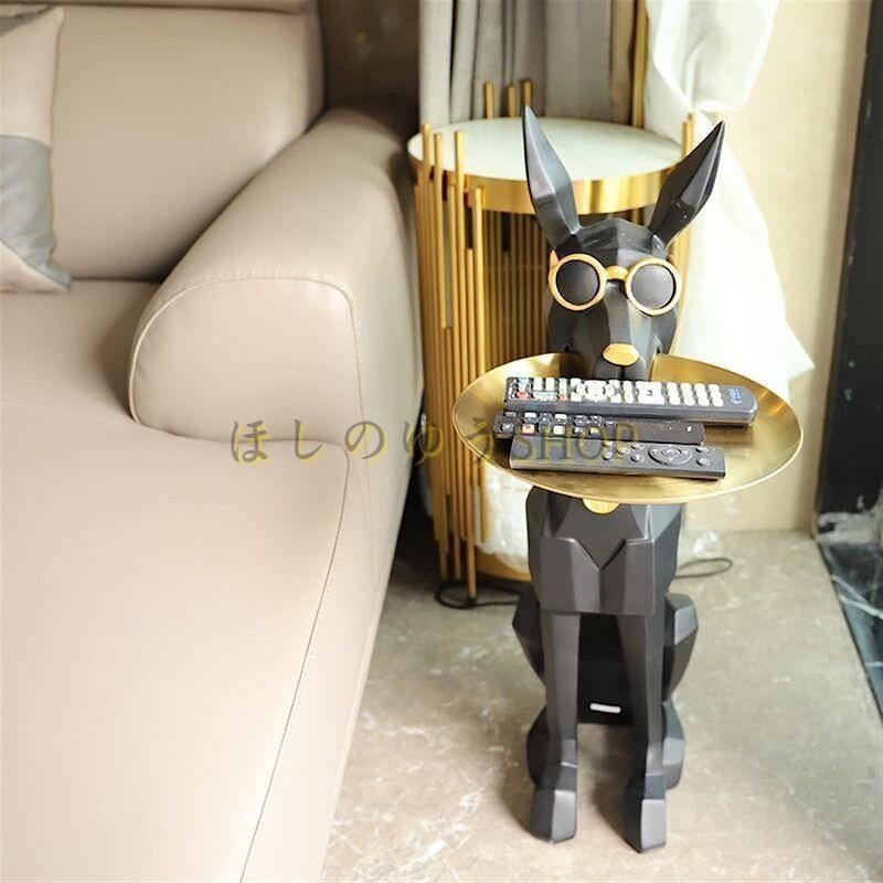  サイドテーブル ドーベルマン オブジェ 装飾置物 オーナメントおしゃれ ブラック 犬 サングラス 動物 置物 ミニ飾り 置物 インテリア小物
