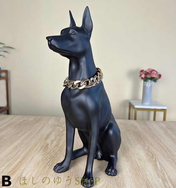  エレガントなドーベルマンのハンドメイドオブジェ ミニフレーム 置物 インテリア小物