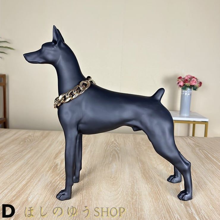 エレガントなドーベルマンのハンドメイドオブジェ