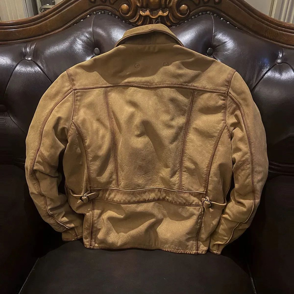 h アメリカンヴィンテージ風 ヘビーウォッシュ クレイジーエイジング 本革ジャケット メンズ ヘビービンテージ レザー 牛革 ビジネス カジュアル 感