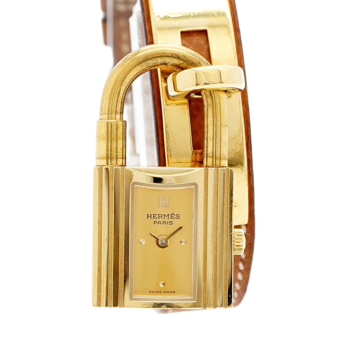5wwo0094 エルメス ケリーウォッチ ゴールド文字盤 腕時計 レディース