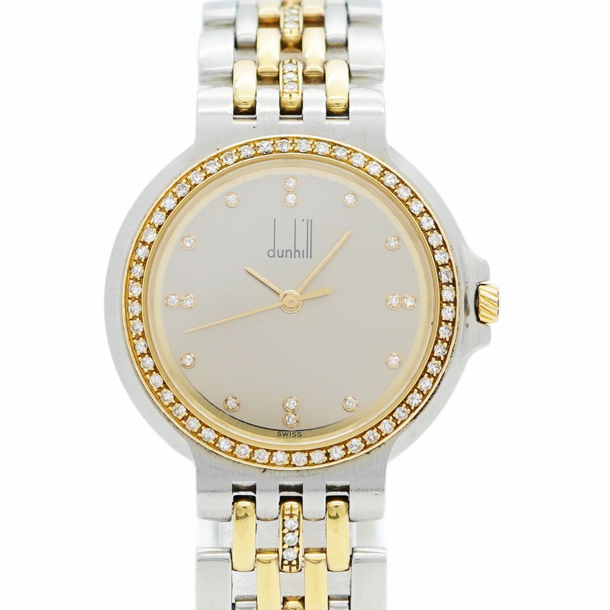 5wwo0101 ダンヒル エリート シルバー文字盤 腕時計 レディース