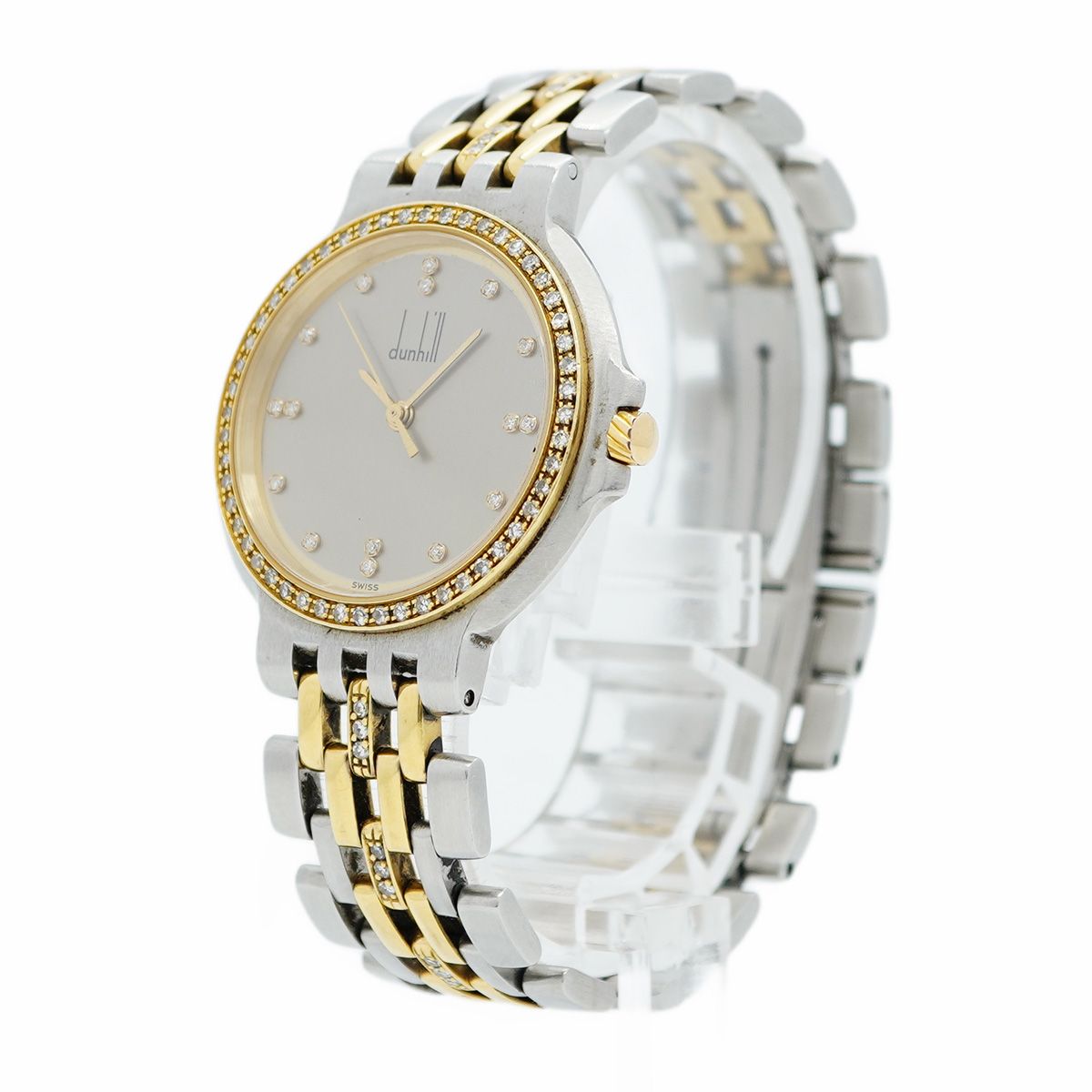 5 wwo 0101 ダンヒル エリート シルバー文字盤 腕時計 レディース