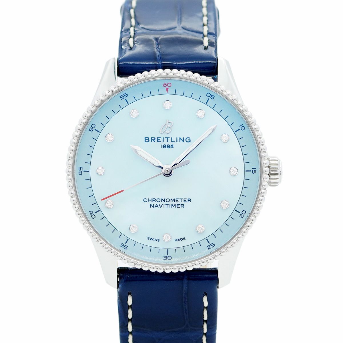 5wwo0122 ブライトリング ナビタイマー A77320 青文字盤 腕時計 レディース