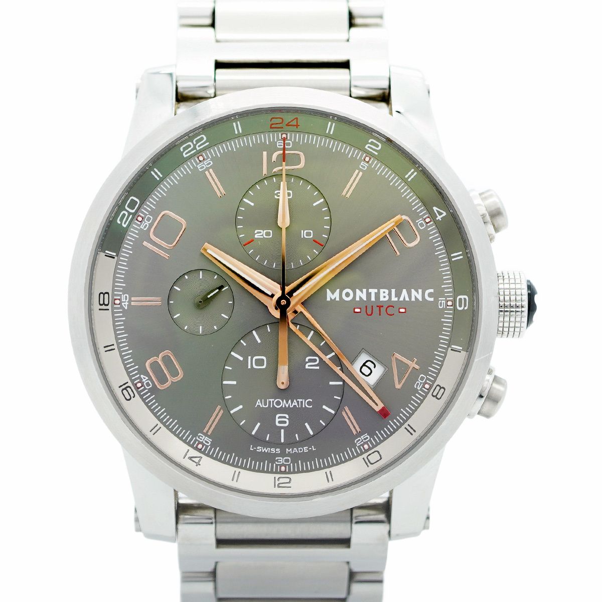 5wwo0143 モンブラン タイムウォーカー クロノボイジャー 7263 グレー文字盤 腕時計 メンズ