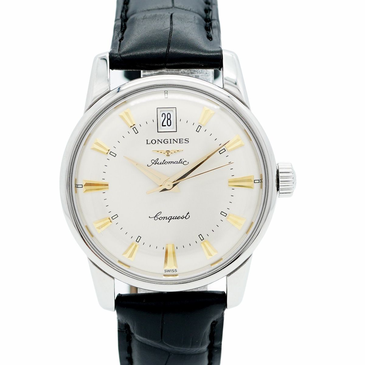 5wwo0145 ロンジン コンクエスト L1.611.4 シルバー文字盤 腕時計 メンズ