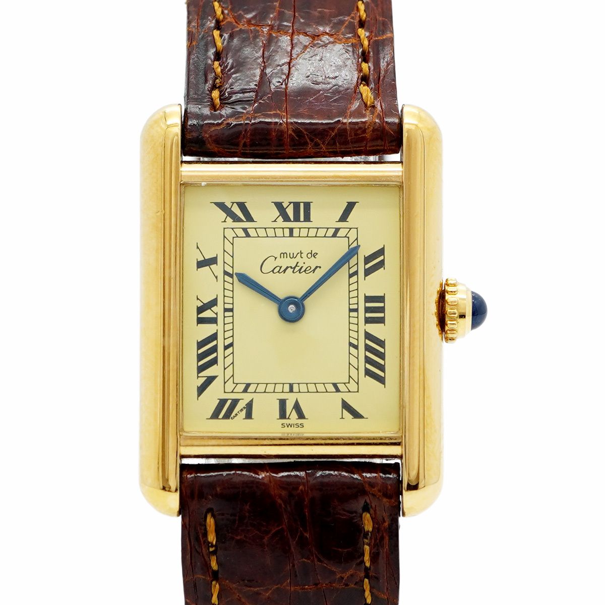 5 wwo 0162 カルティエ タンク 5057001 ゴールド文字盤 腕時計 レディース