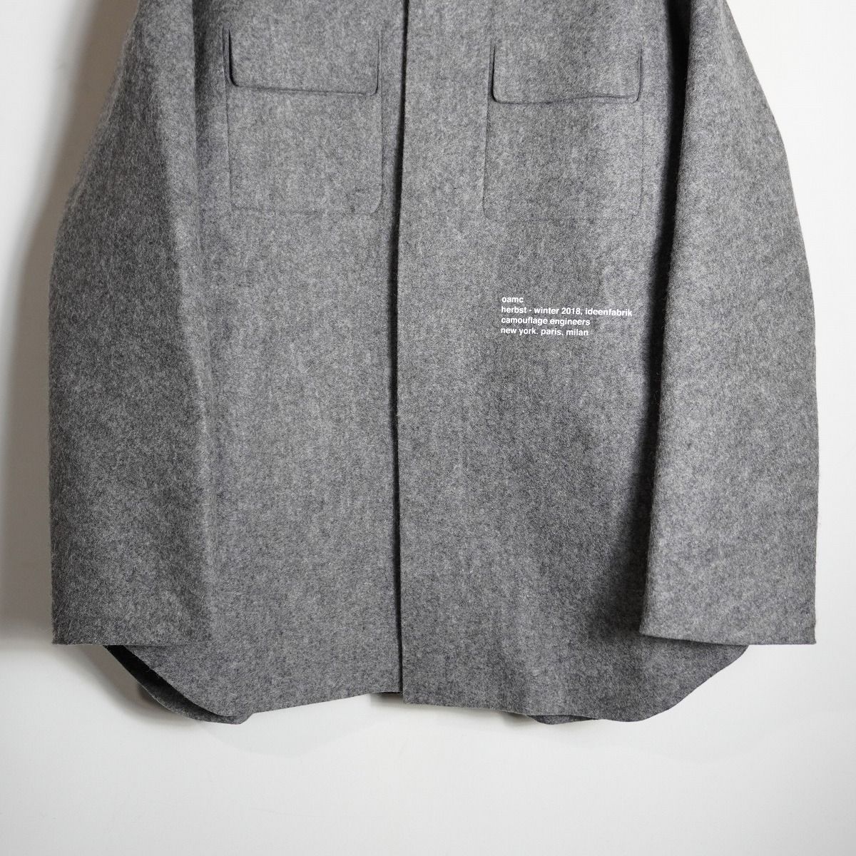 18AW OAMC オーエーエムシー OAMN112566 Kunshalle Felt Overshirt 