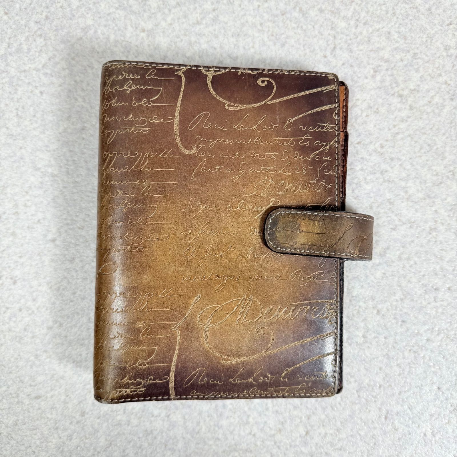 BERLUTI ベルルッティ カリグラフィー マッカーサー 手帳カバー 6つ穴リング レザー