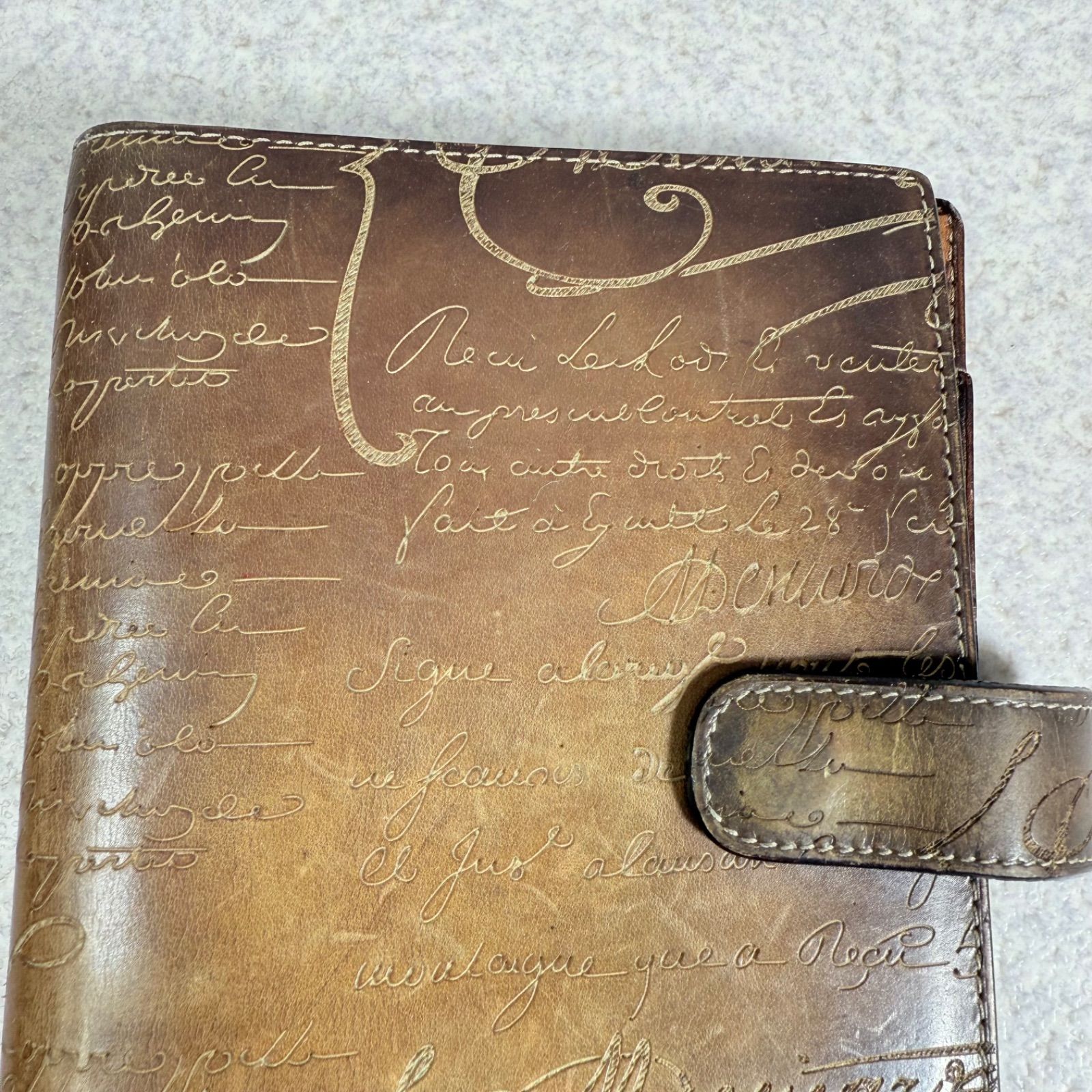 BERLUTI ベルルッティ カリグラフィー マッカーサー 手帳カバー 6つ穴リング レザー