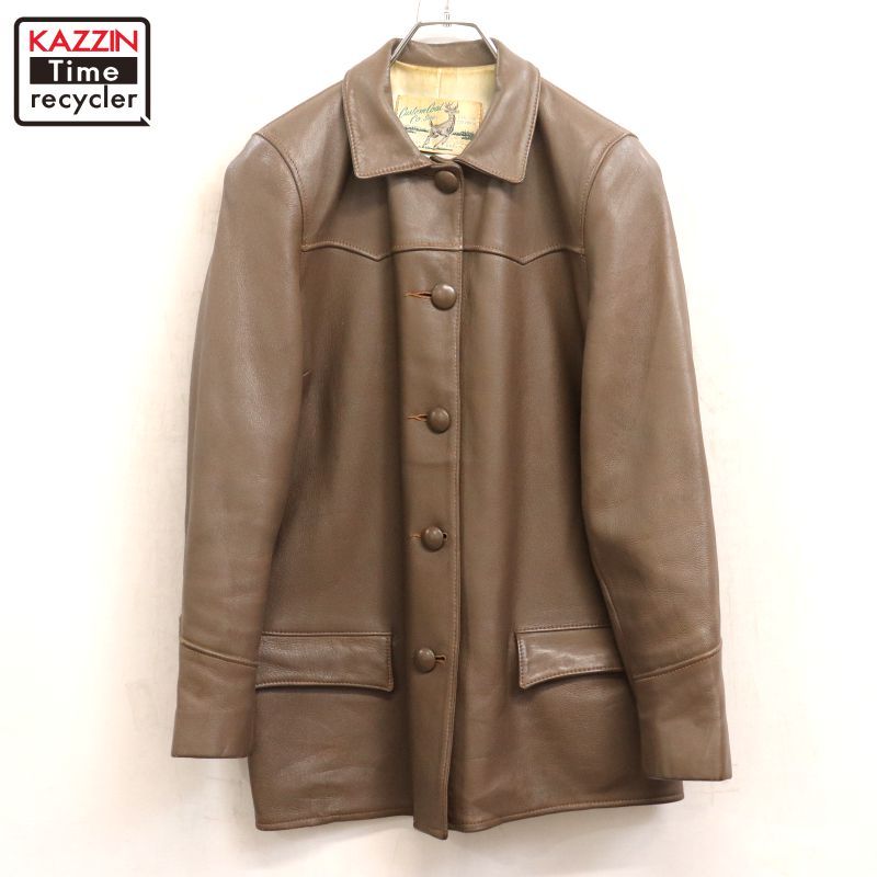 60s DEERSKIN レザー ジャケット レディース Sサイズ相当