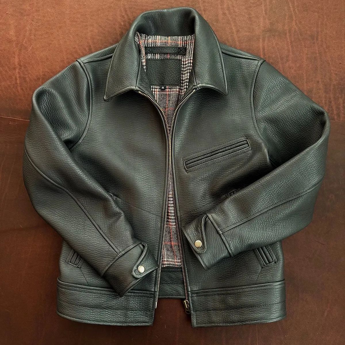 h 2025 メンズ 本革ジャケット ビジネス＆カジュアル 牛革ジャケット 重厚感 2.0mm クジラ柄 牛革 木 き アメリカンヴィンテージ 感