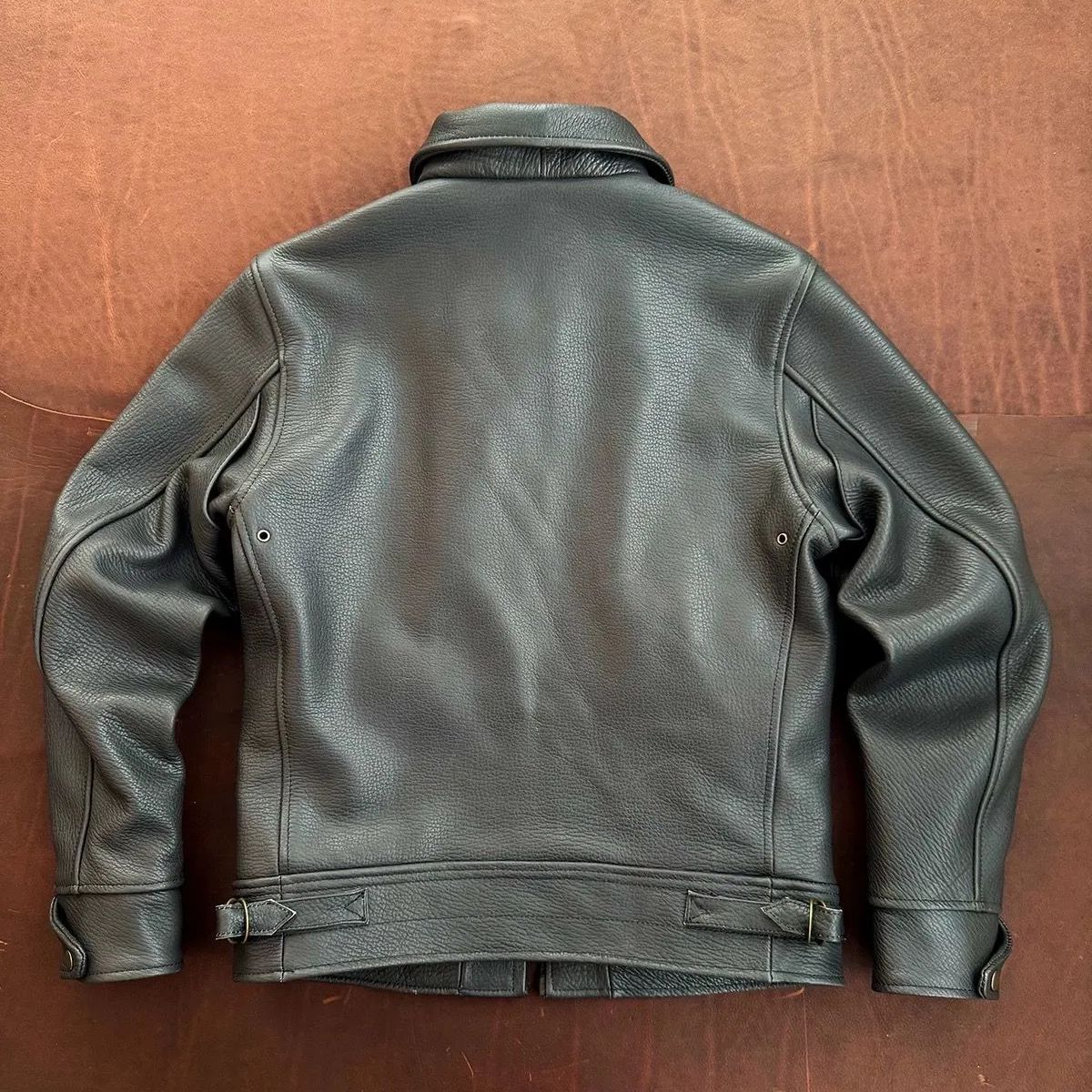 h 2025 メンズ 本革ジャケット ビジネス&カジュアル 牛革ジャケット 重厚感 2.0mm クジラ柄 牛革 木 き アメリカンヴィンテージ 感