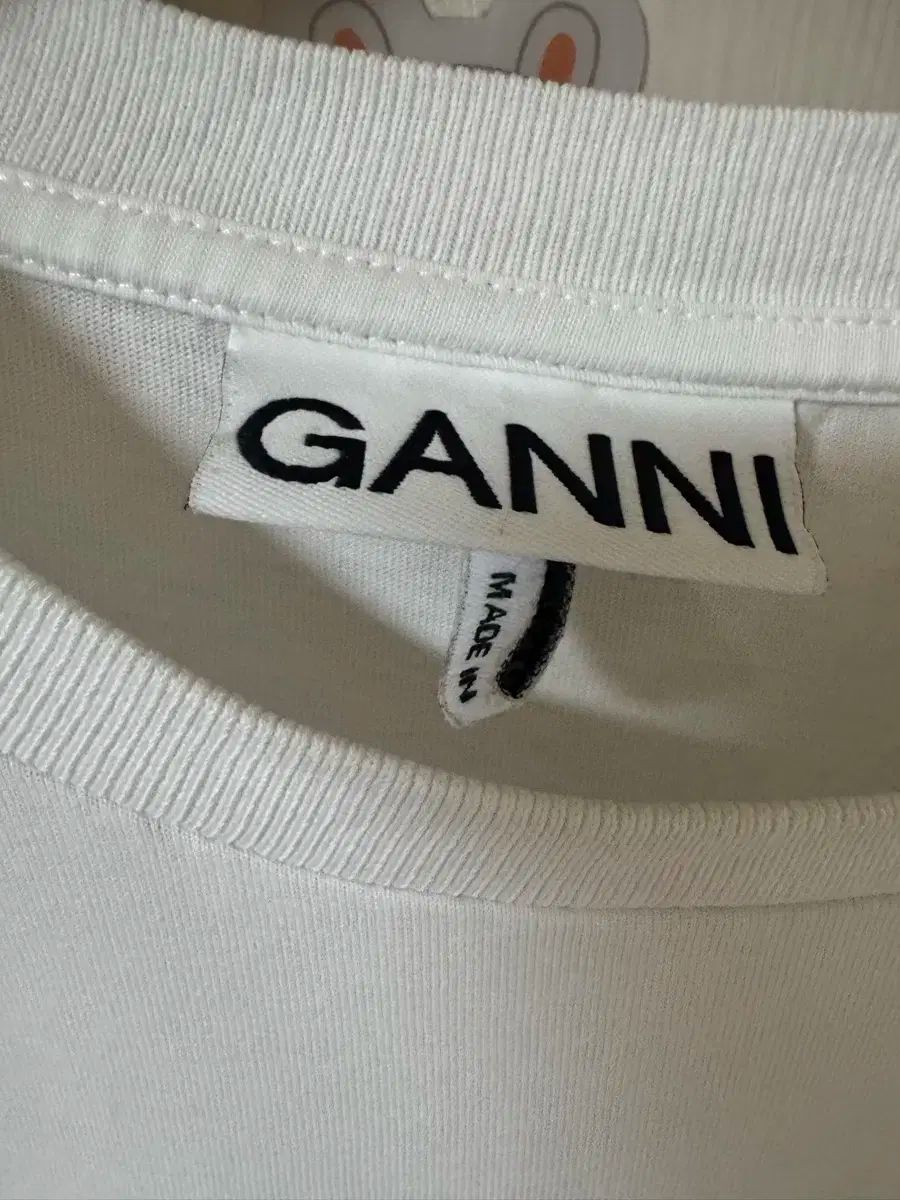 ガニー GANNI 白 猫 プリンティング 半袖 Tシャツ