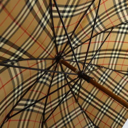 バーバリーズ Burberrys 雨傘 長傘 チェック柄 ノバチェック ロゴ 茶