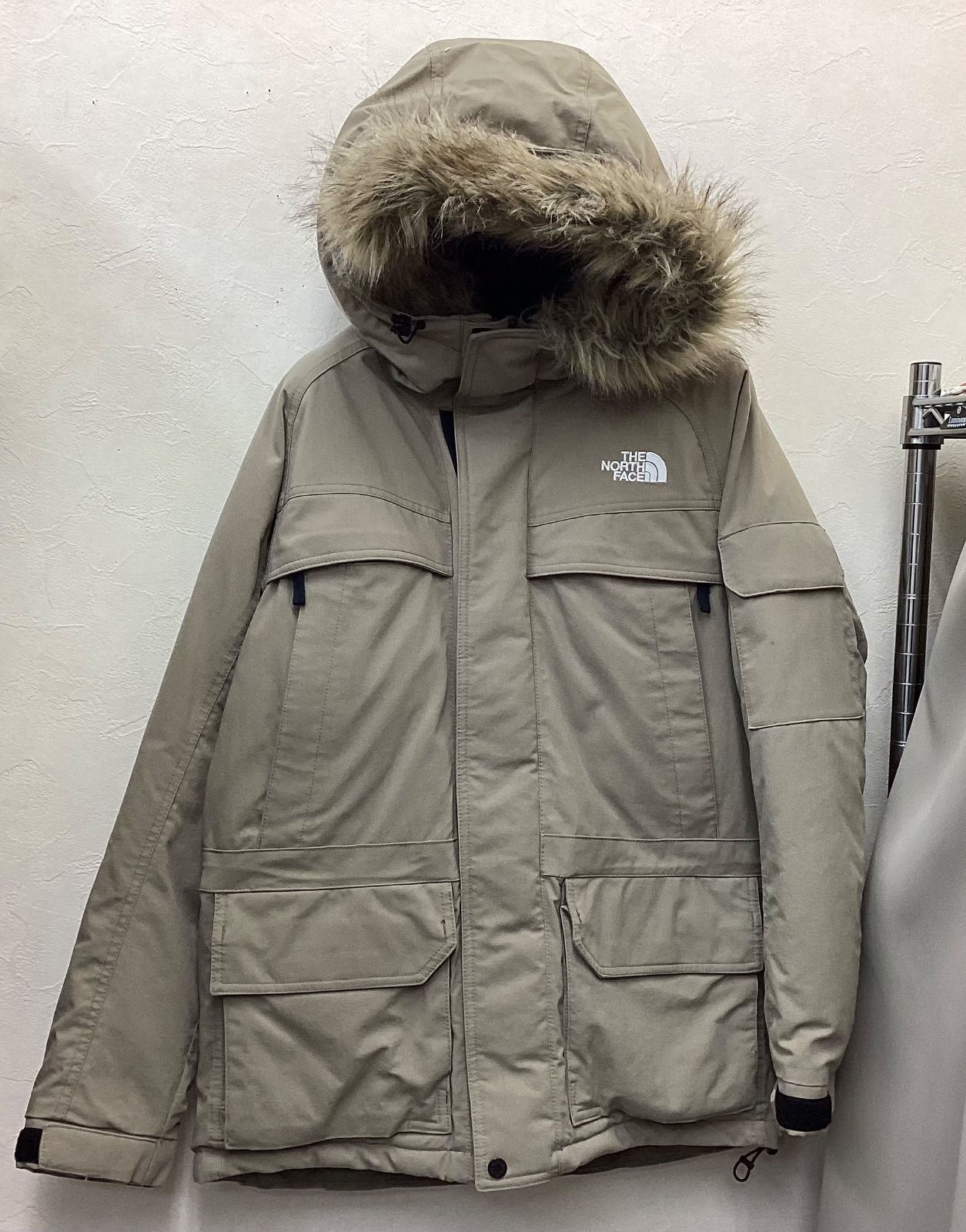THE NORTH FACE ノースフェイス メンズS マクマードパーカー マウンテンダウンジャケット ベージュND91310 クリーニング済