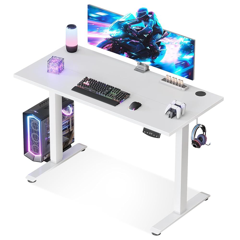 外箱段ボールにキズ 中身は です AODK 昇降デスク 電動 昇降式デスク 幅120 54 昇降式 ゲーミングデス 耐荷重80 kg ホワイト