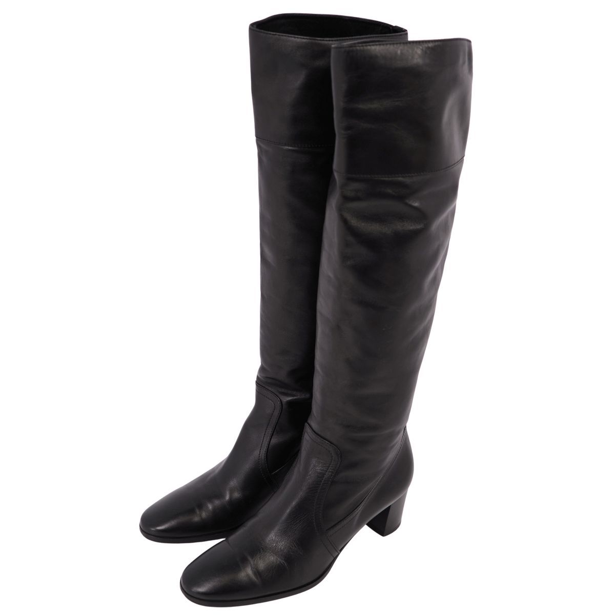 エルメス HERMES ブーツ ロングブーツ レザー ヒール シューズ 靴