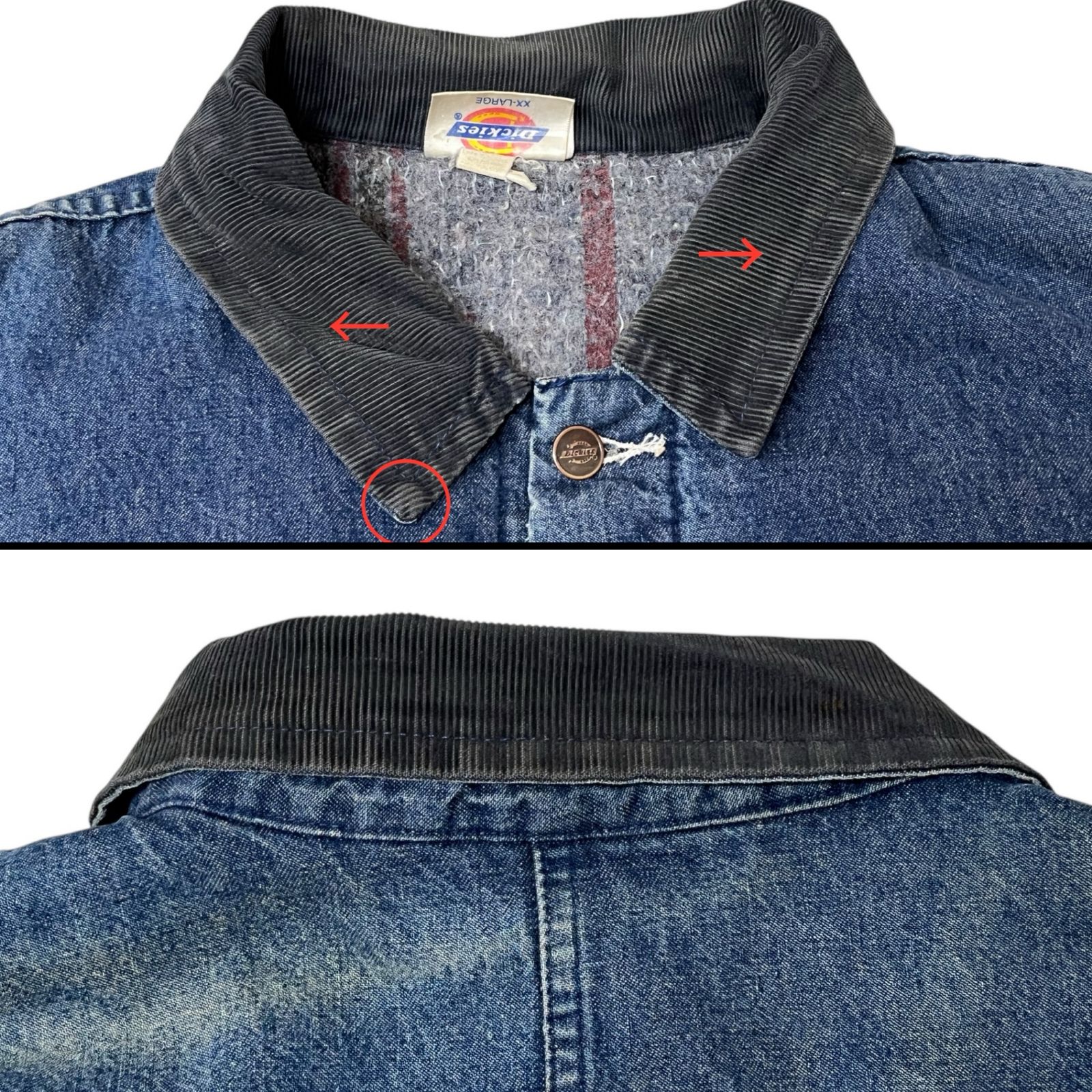 DICKIES (ディッキーズ) デニムカバーオール 裏ブランケット 襟コーズ