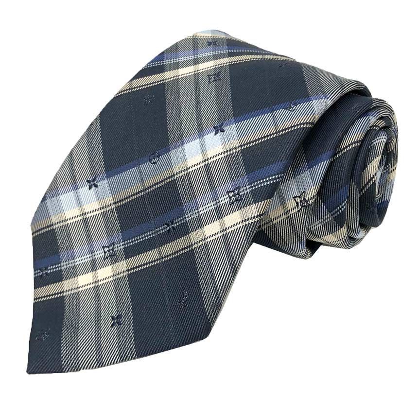 ルイヴィトン LOUIS VUITTON ネクタイ タータンチェック M70584 ネイビー 新古品 aq12107