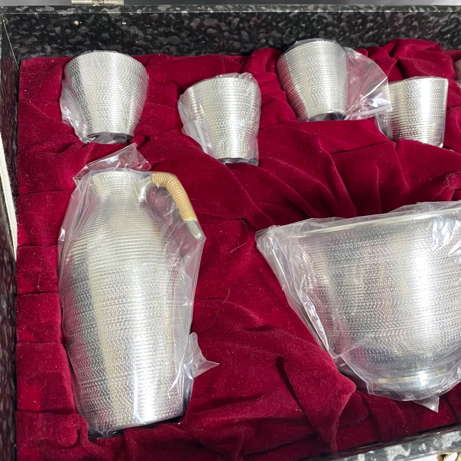 公式 【未使用】錫器 酒器セット 徳利 お猪口 ☆未使用☆錫半 錫器 酒