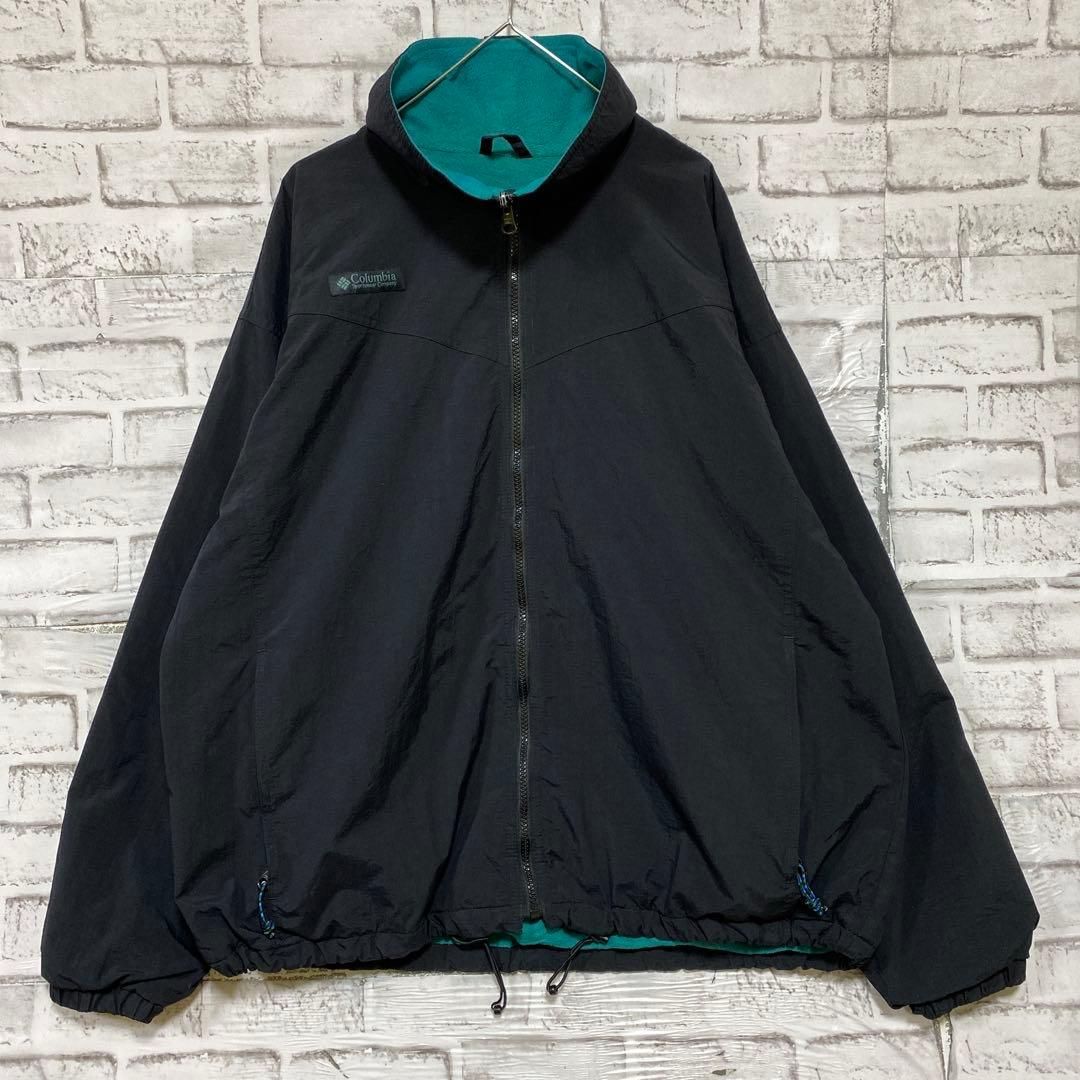 コロンビア マウンテンパーカー中綿 ブラックXL ロゴ刺繍アウトドア