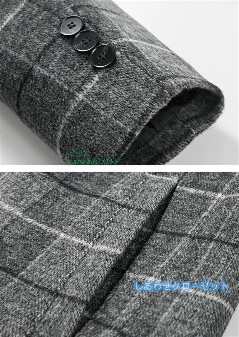 ロングコートチェック柄 紳士服