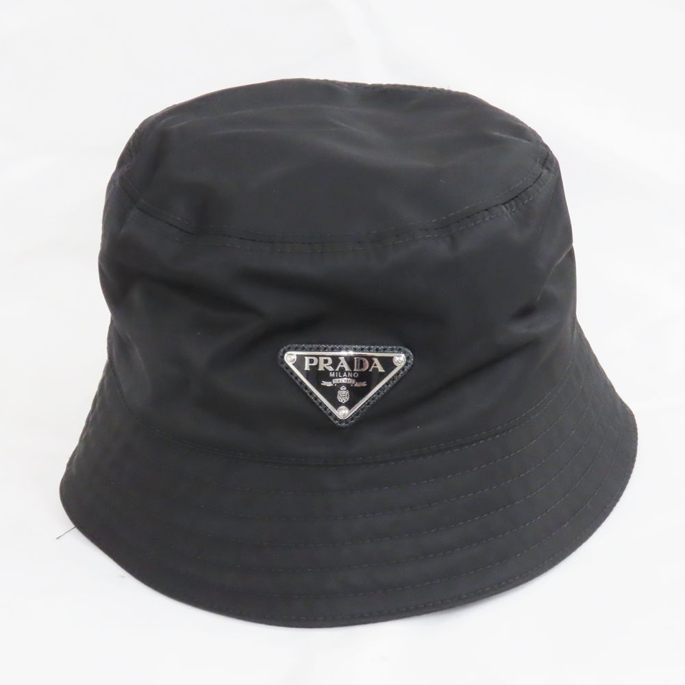 Ts802971 プラダ ハット Re-Nylon バケットハット 1HC137 ブラック レディース M PRADA