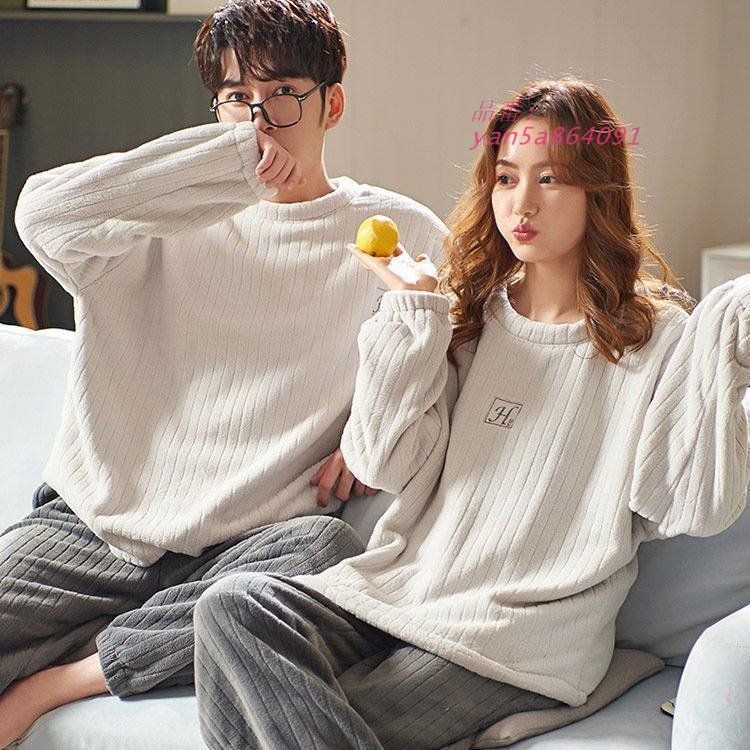 ペアパジャマお揃い冬レディースルームウエア冬物メンズもこもこカップルペアルック暖かい防寒フランネル上下セットゆったり部屋着夫婦安い