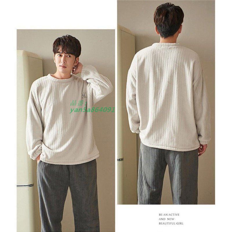 ペアパジャマお揃い冬レディースルームウエア冬物メンズもこもこカップルペアルック暖かい防寒フランネル上下セットゆったり部屋着夫婦安い yan5a864091