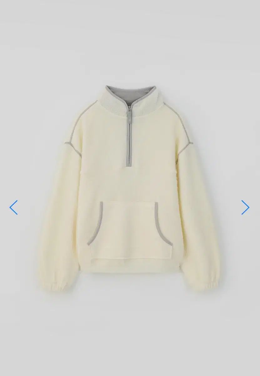 タナット フラッフィー フリース ハーフ ジップアップ アイボリー