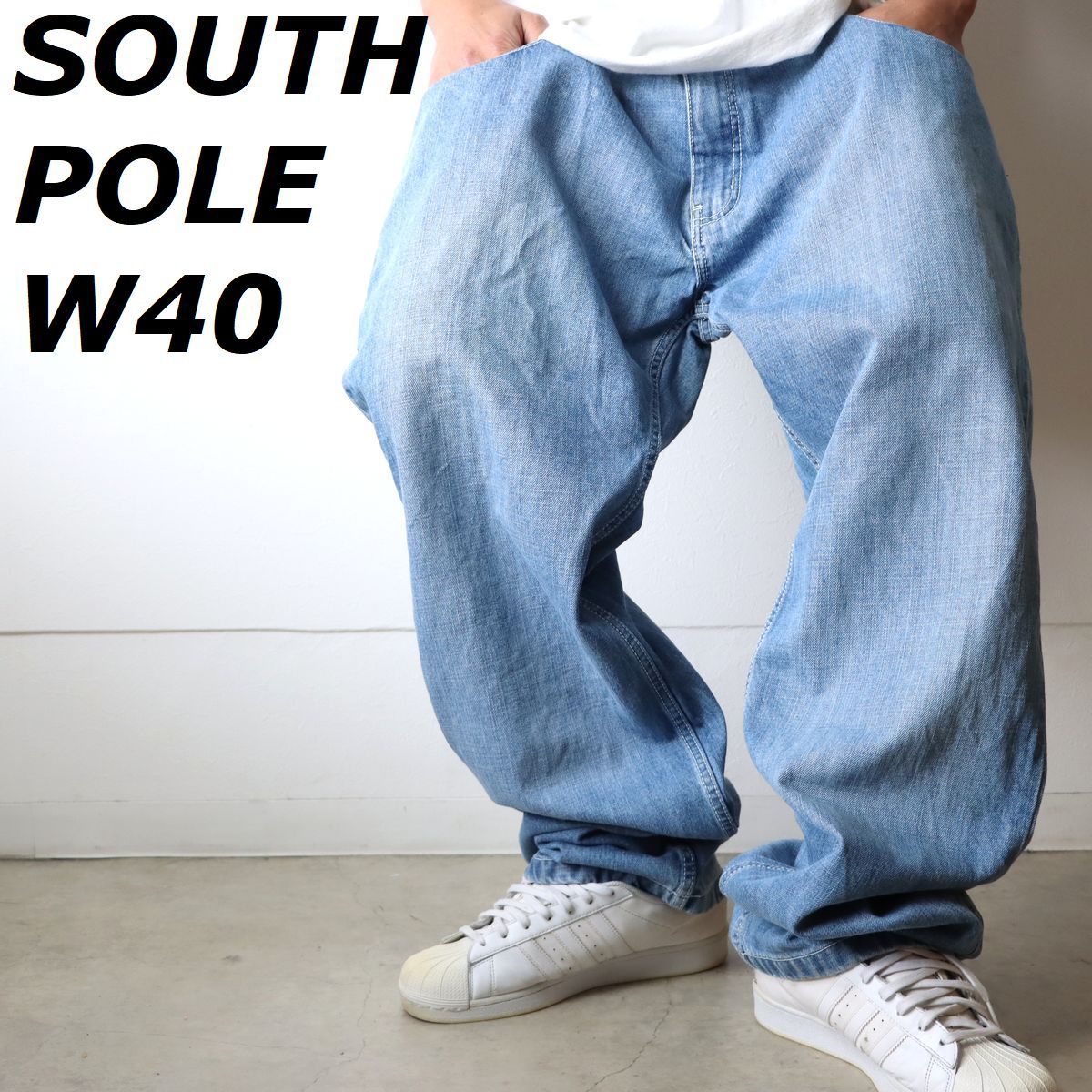 サウスポール SOUTH POLE ブルー ワイド デニム 40