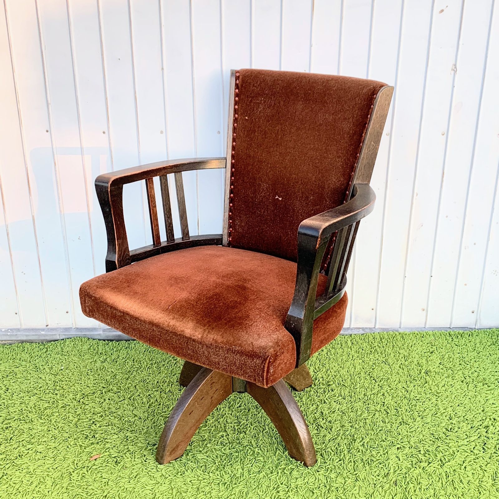 ヴィンテージ 木製 ドクターチェア 回転椅子 スガツネ工業 インテリア