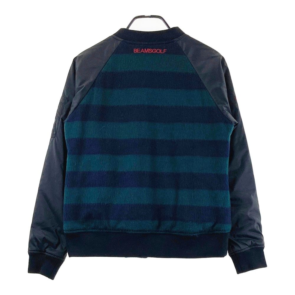サイズ L BEAMS GOLF ビームスゴルフ ニット切替 中綿ジャケット ネイビー系 ゴルフウェア レディース ストスト